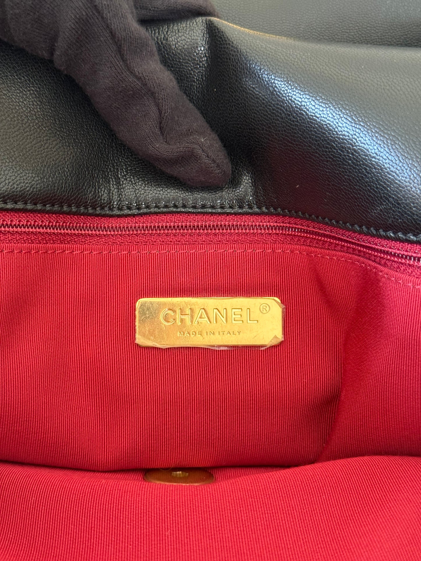 Chanel 19 Maxi Black Goatskin Quilted Leather Flap Bag