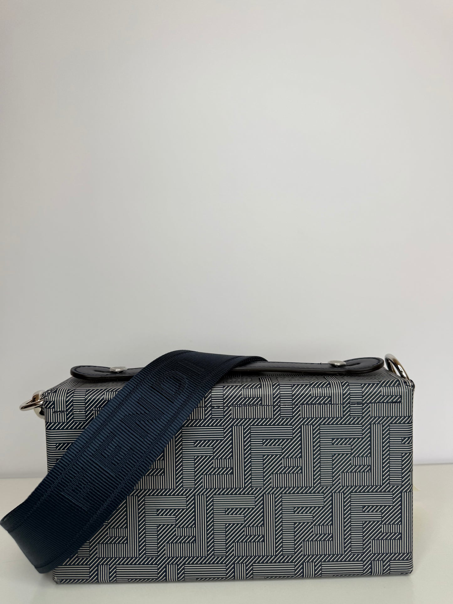 Fendi Unisex Baguette Soft Trunk Messenger Bag Blue