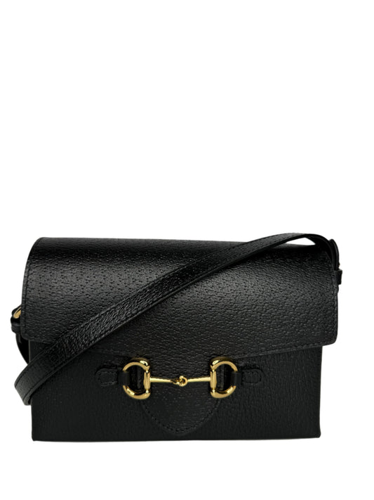 Gucci Calfskin Horsebit 1955 Shoulder Bag Black