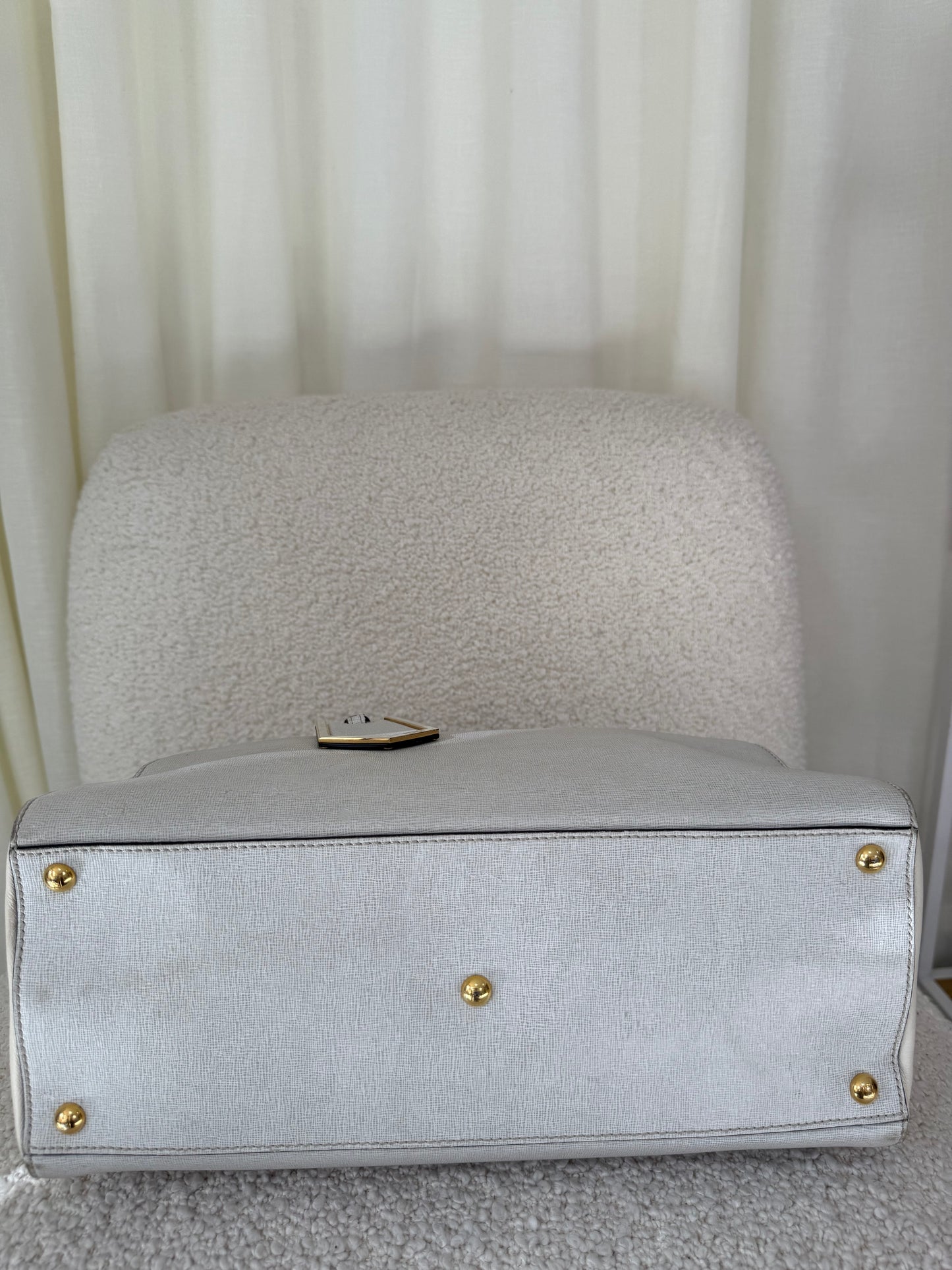 Fendi Grey/Beige Leather Medium 2Jours Tote Bag