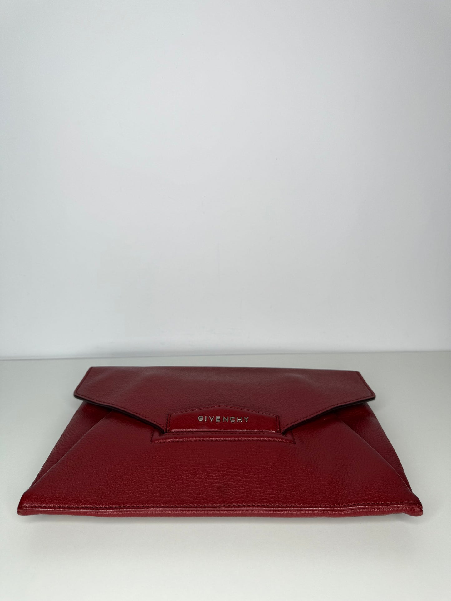 Givenchy Red Sugar Goatskin Leather Envelope Clutch Bag