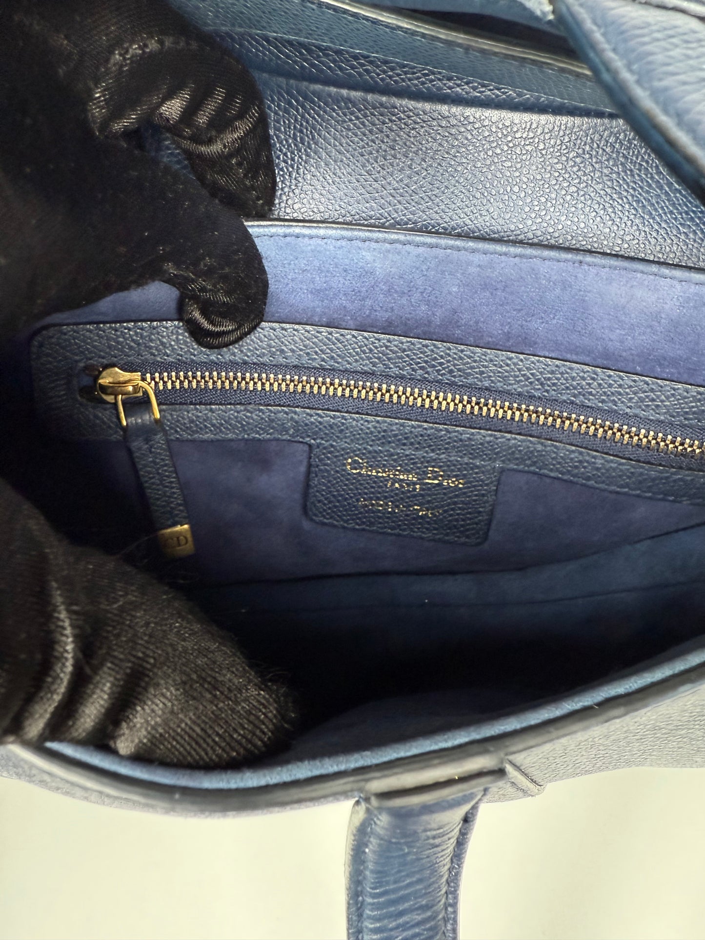 Dior Saddle Bag Deep Ocean Blue Grained Calfskin