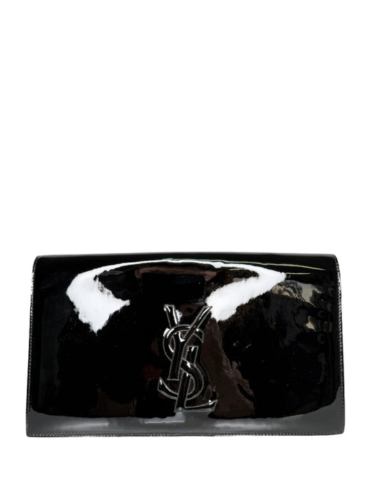 Saint Laurent Black Patent Leather Belle De Jour Clutch