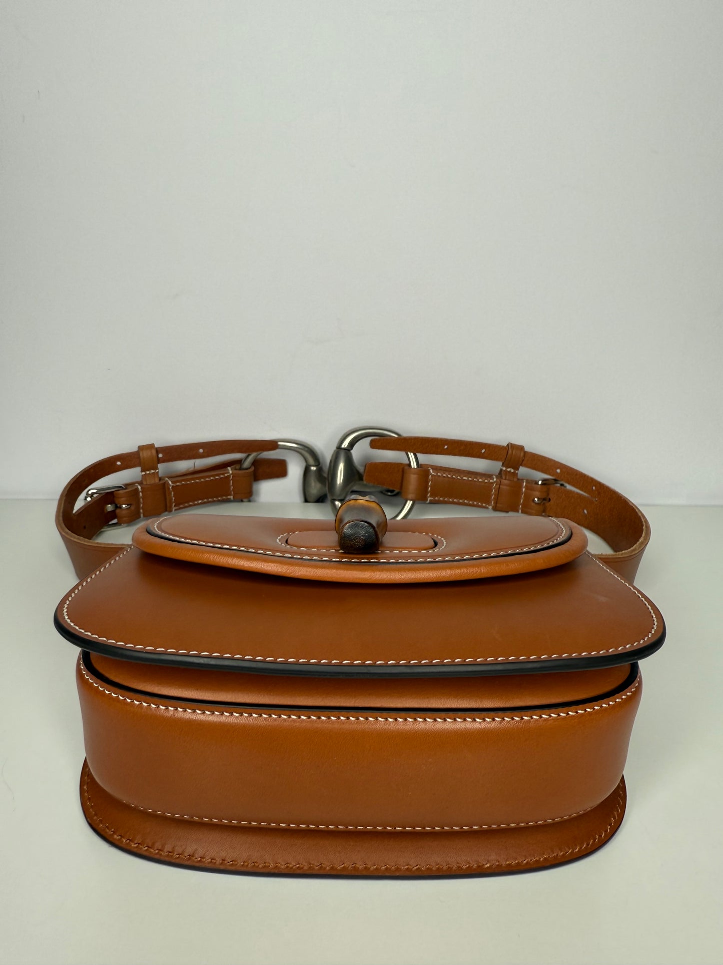 Gucci Brown Calfskin Bamboo 1947 Belt Bag