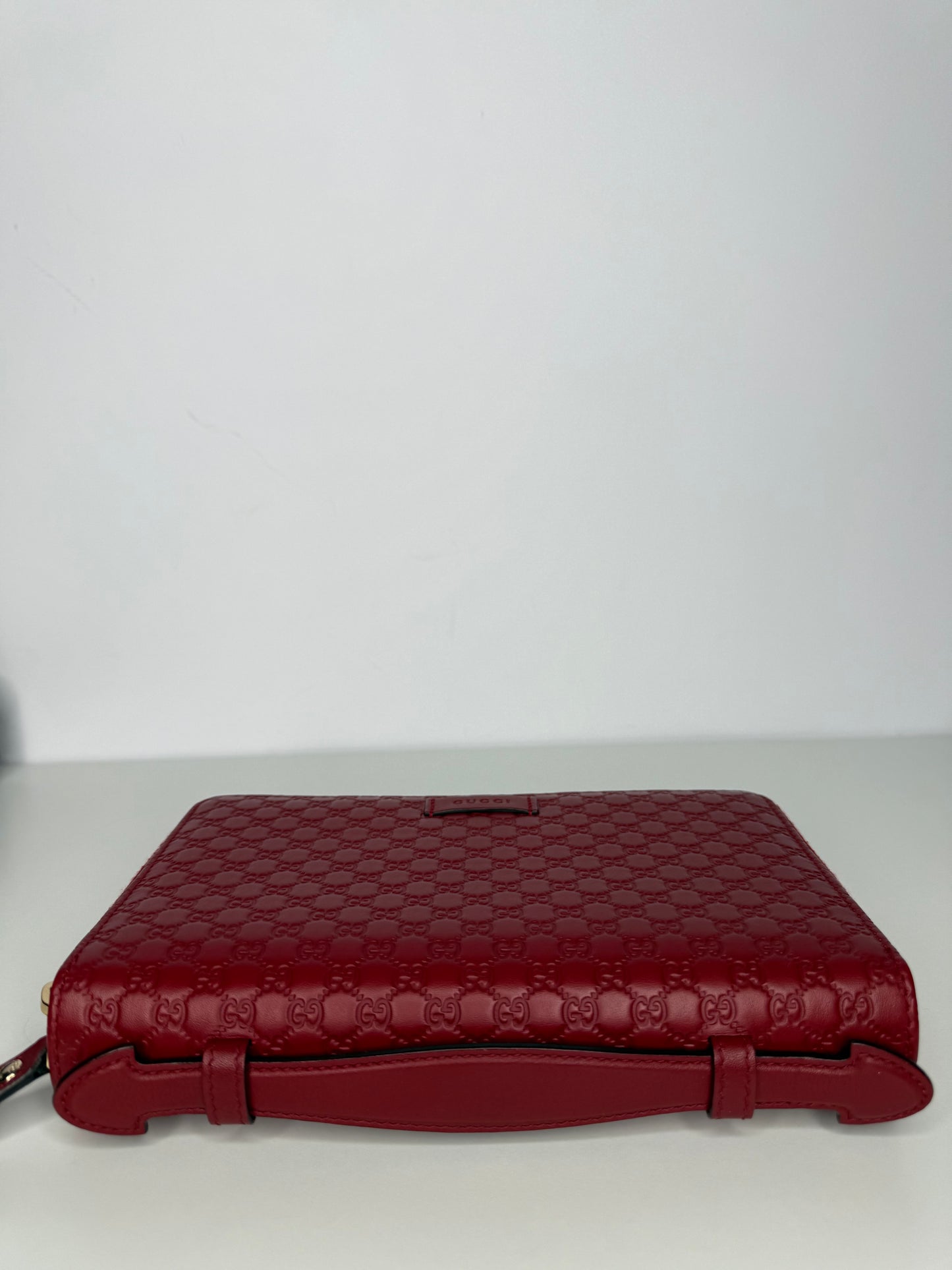 Gucci Burgundy Microguccissima Zip Around Travel Wallet