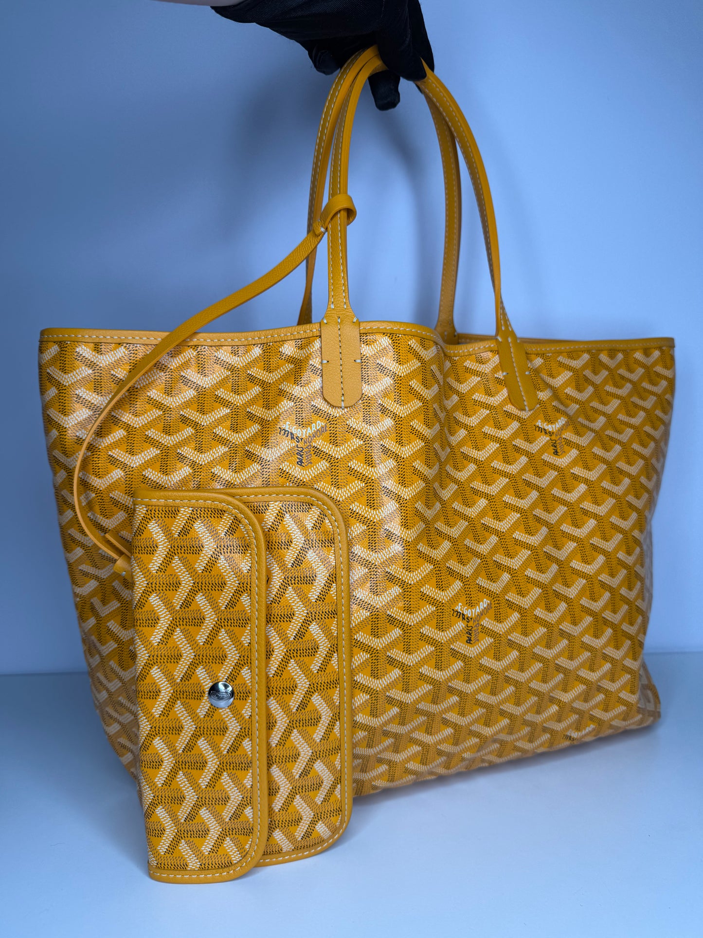 Goyard Saint Louis PM Goyardine Yellow Tote Bag