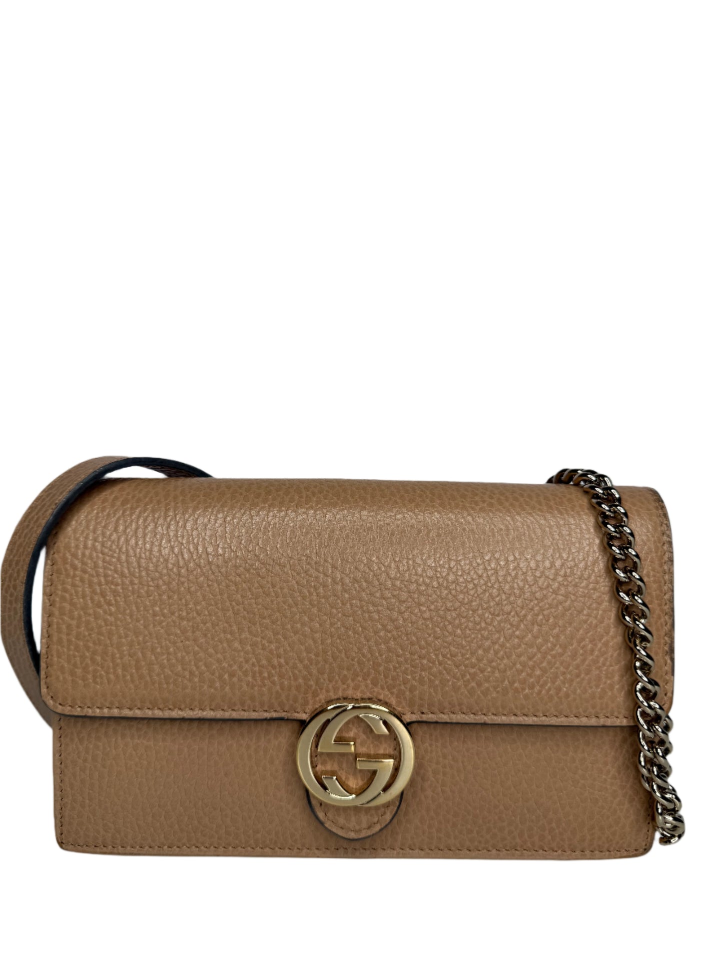 Gucci Dollar Calfskin Interlocking G Chain Wallet