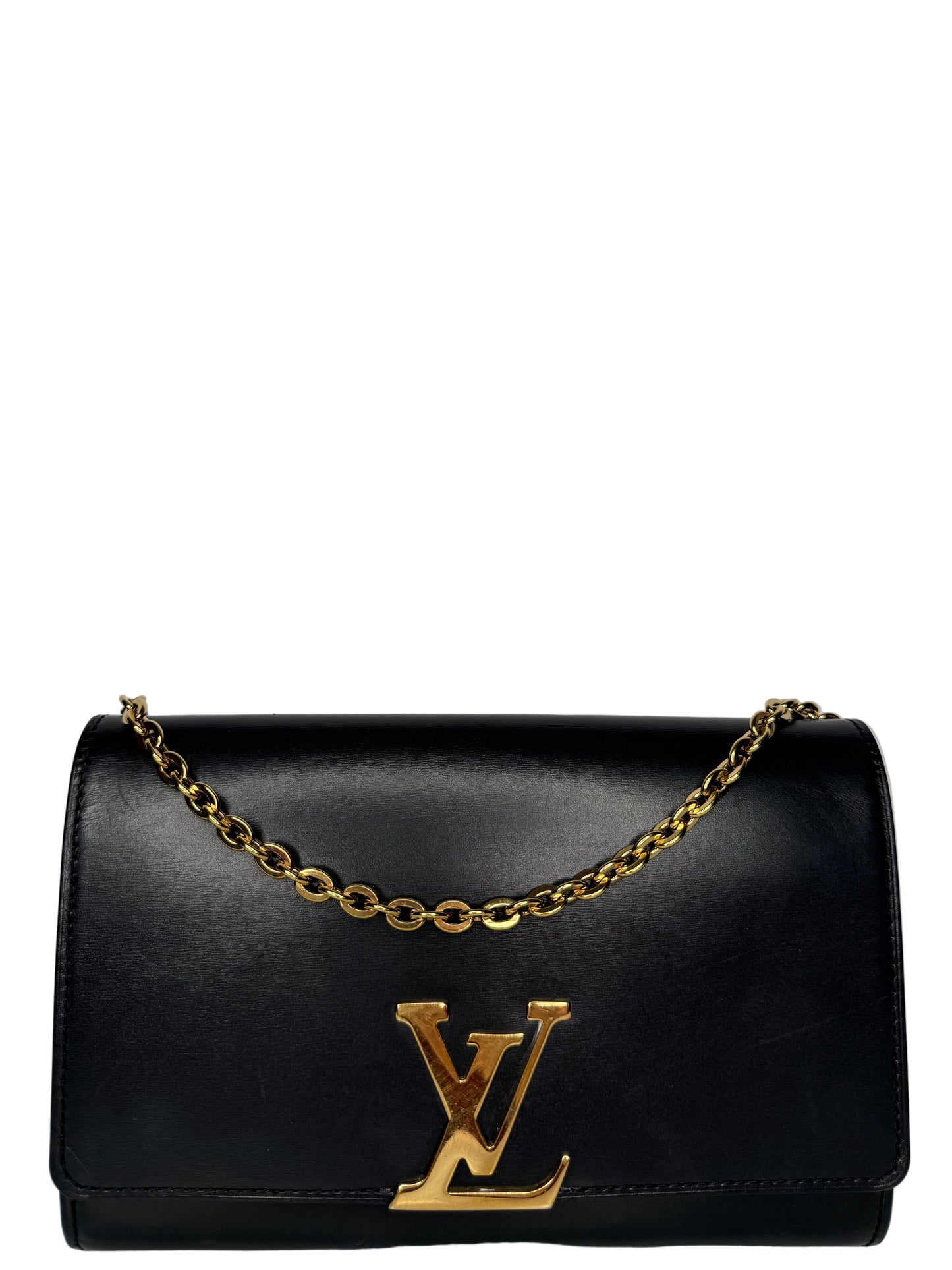 Louis Vuitton Louise Black Calfskin Chain Clutch