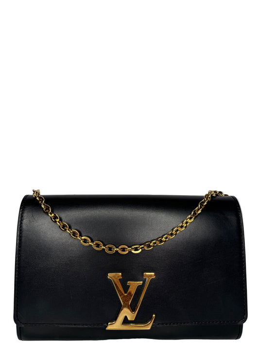 Louis Vuitton Louise Black Calfskin Chain Clutch