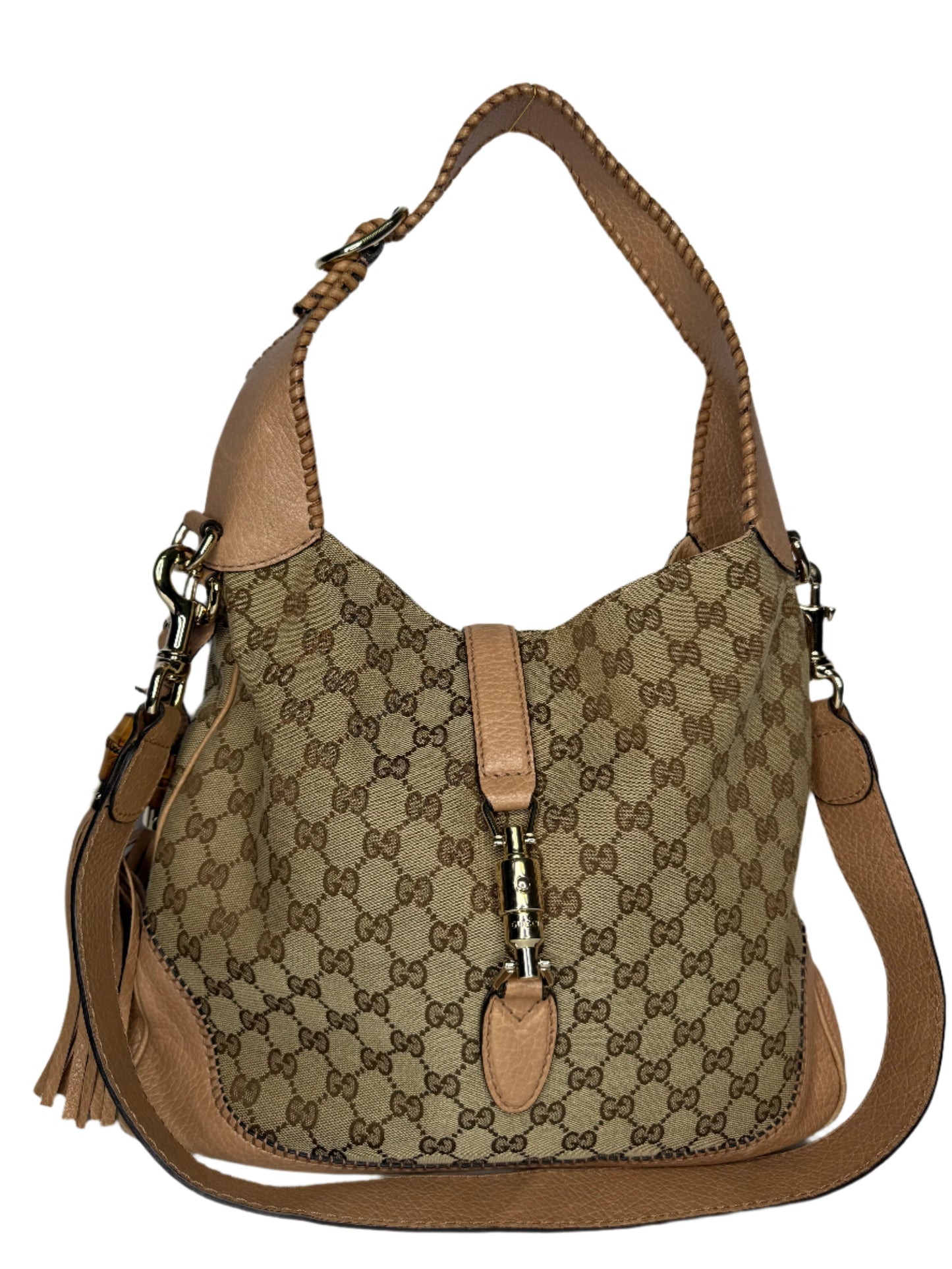 Gucci GG Canvas Large Jackie Shoulder Bag Brown