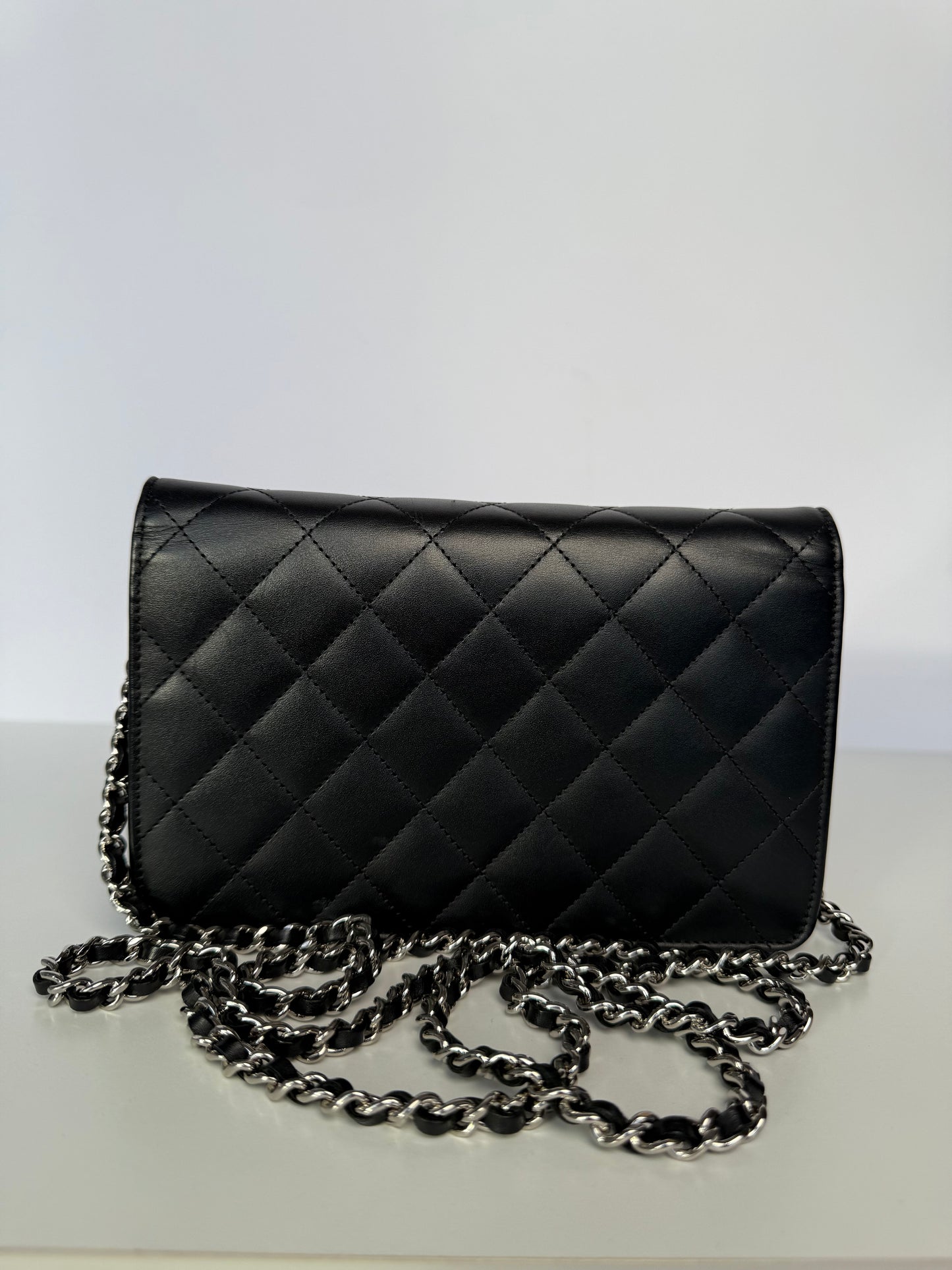 Chanel Calfskin Quilted Cambon Wallet On Chain