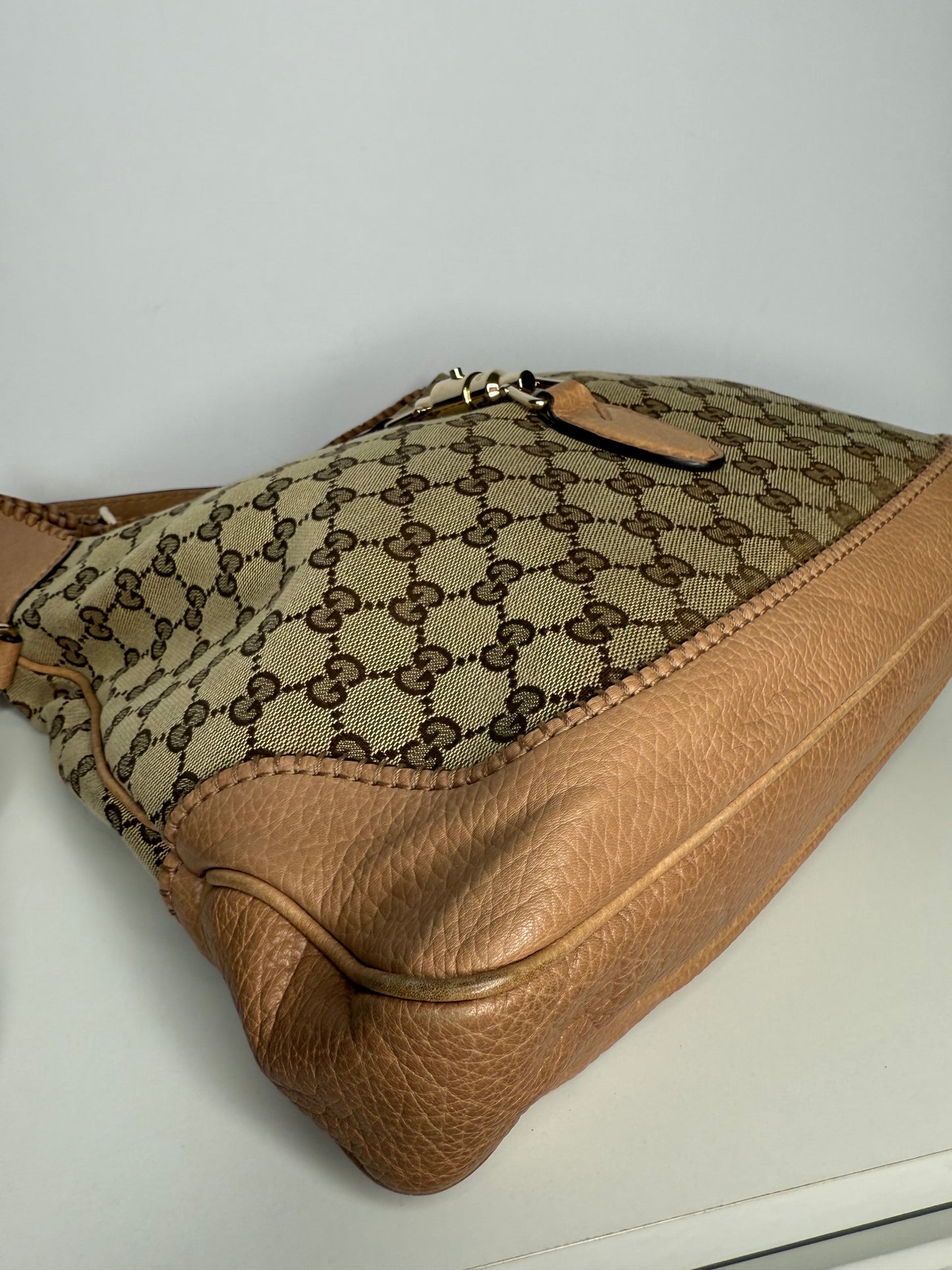 Gucci GG Canvas Large Jackie Shoulder Bag Brown