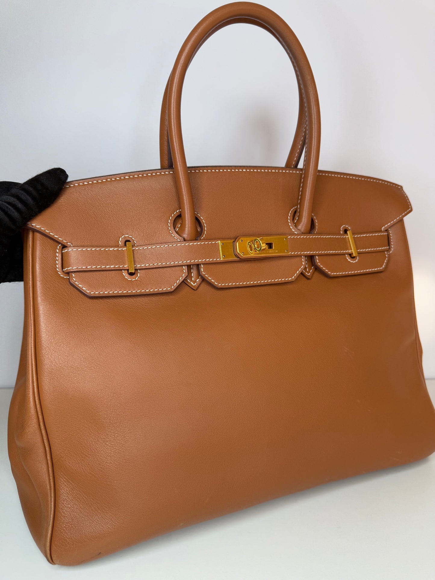 Hermès Birkin 35 cm Gold Swift Leather Gold Hardware