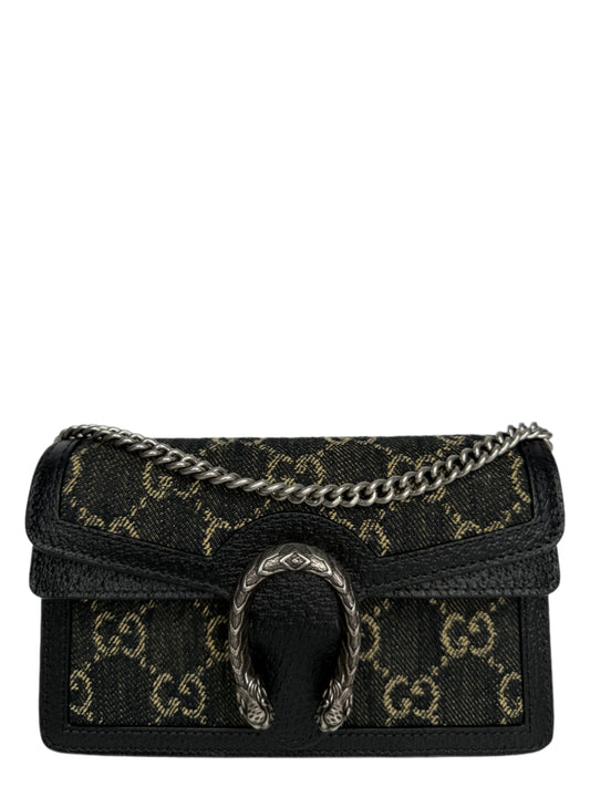 Gucci GG Black Denim Super Mini Dionysus Crossbody Bag