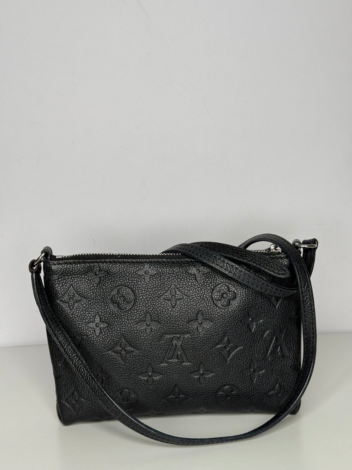 Louis Vuitton Pallas Clutch Black Monogram Empreinte Crossbody Bag