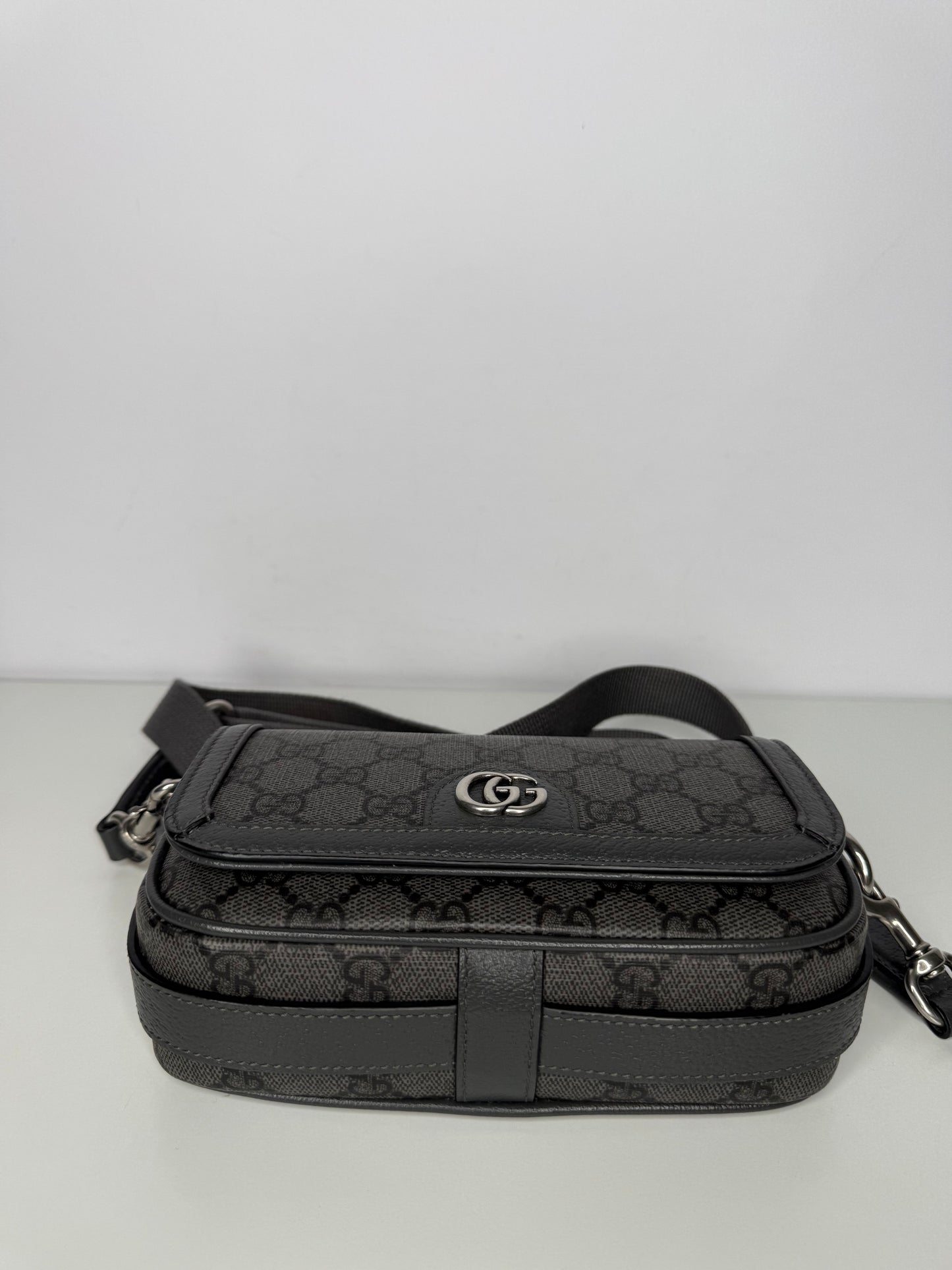 Gucci Ophidia GG Monogram Mini Bag Grey and Black