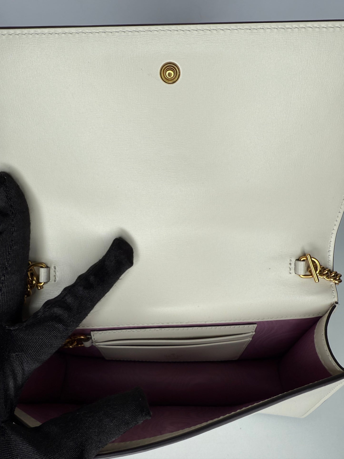 Gucci Lovelight Mini Diana Bamboo White/Bordeaux Chain Bag