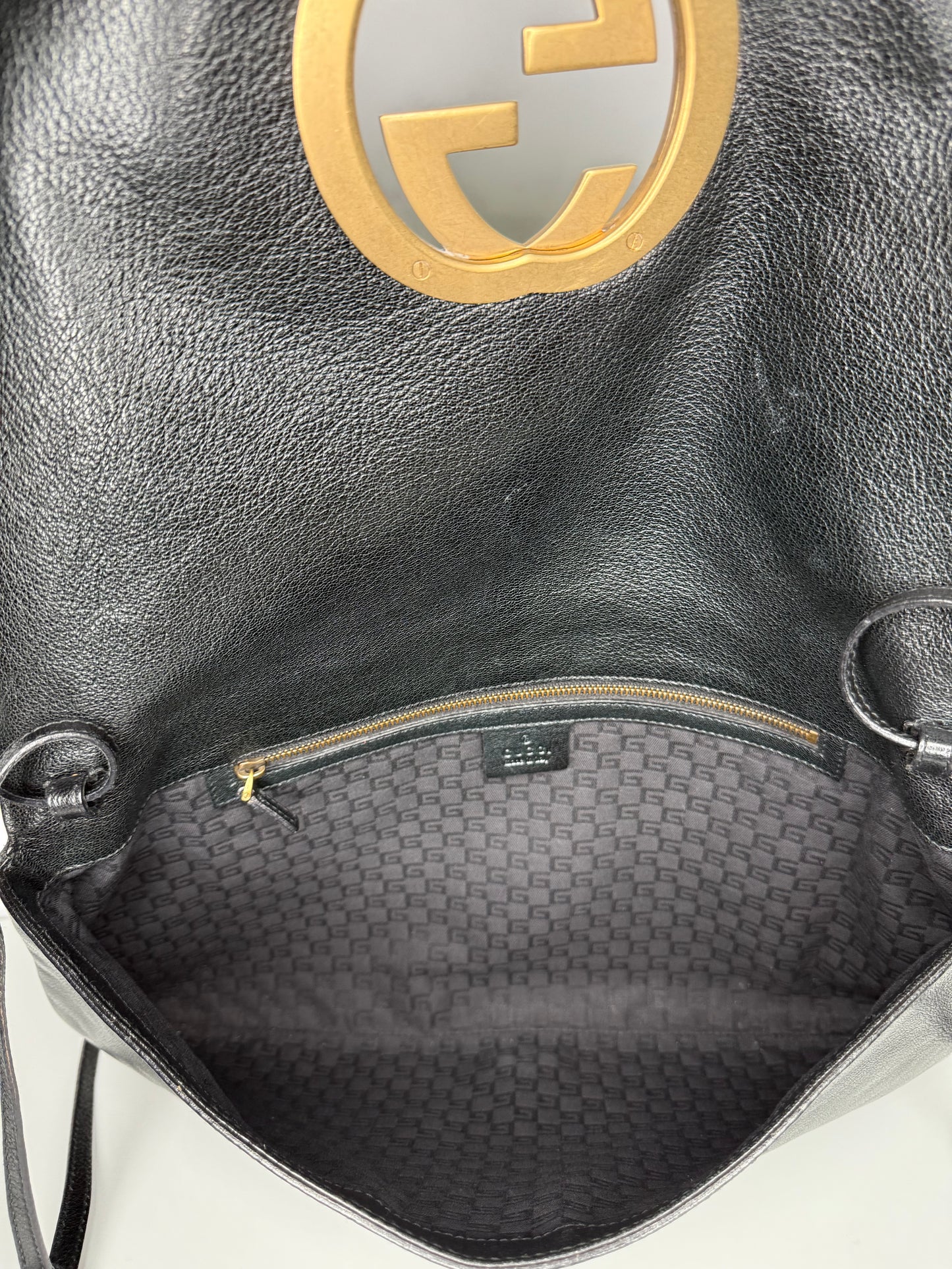 Gucci Vintage Black Calfskin Leather Blondie Shoulder Flap Bag