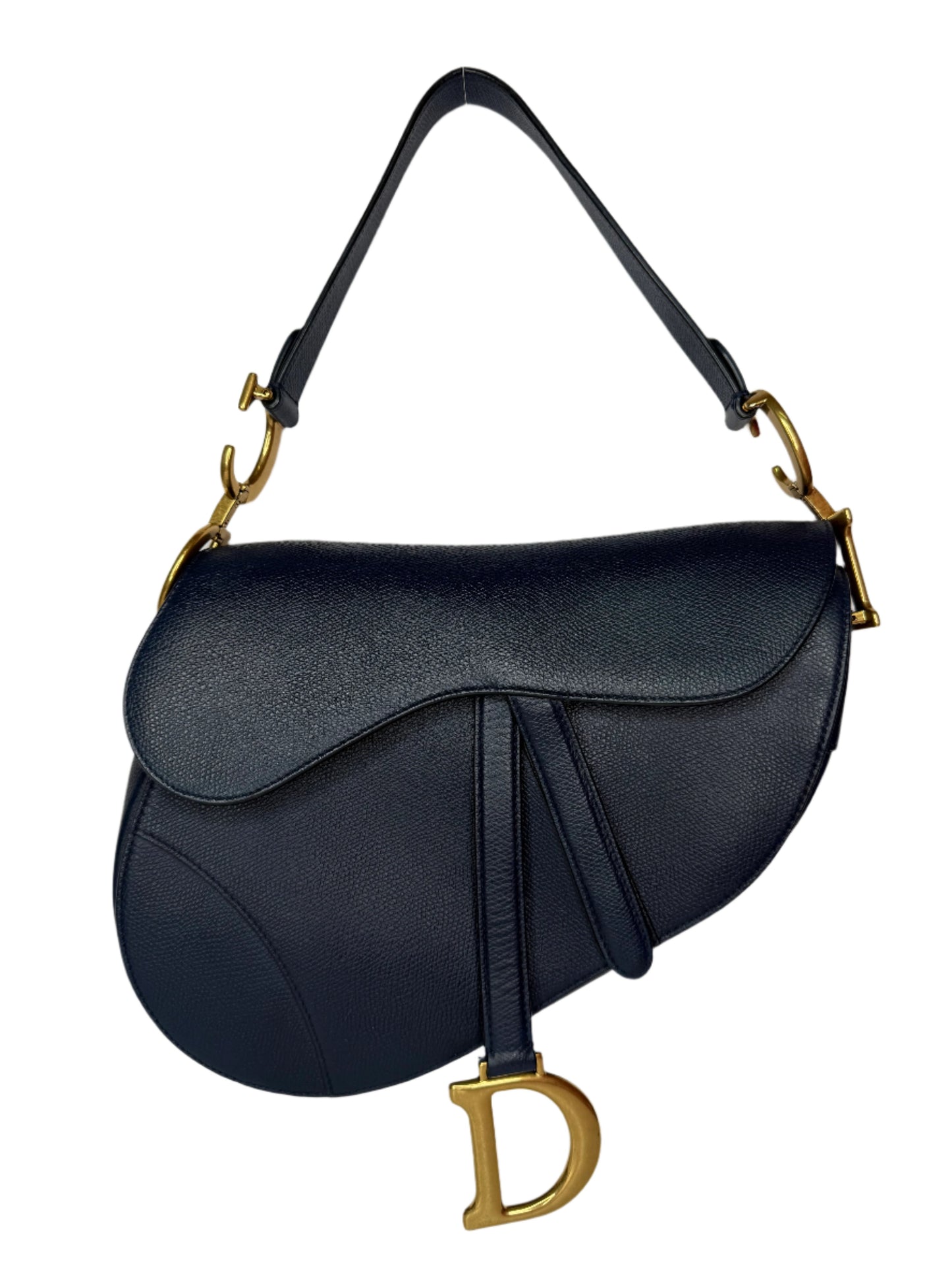 Dior Saddle Bag Deep Ocean Blue Grained Calfskin