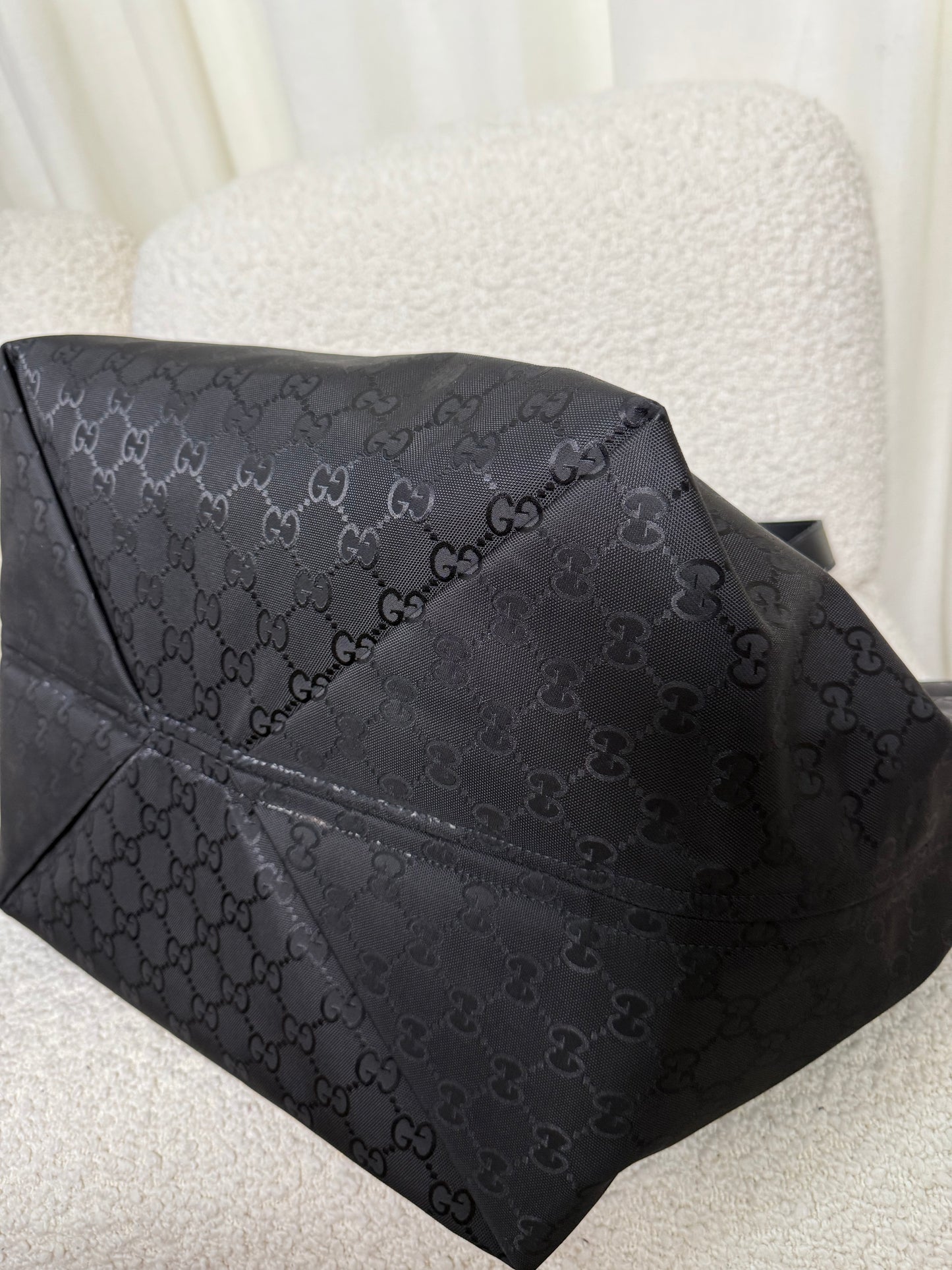 Gucci Black GG Canvas Nylon Tote Bag