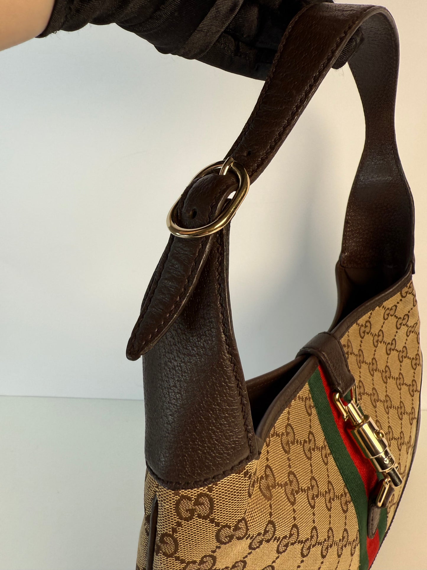 Gucci GG Canvas Jackie O Web Monogram Hobo Bag