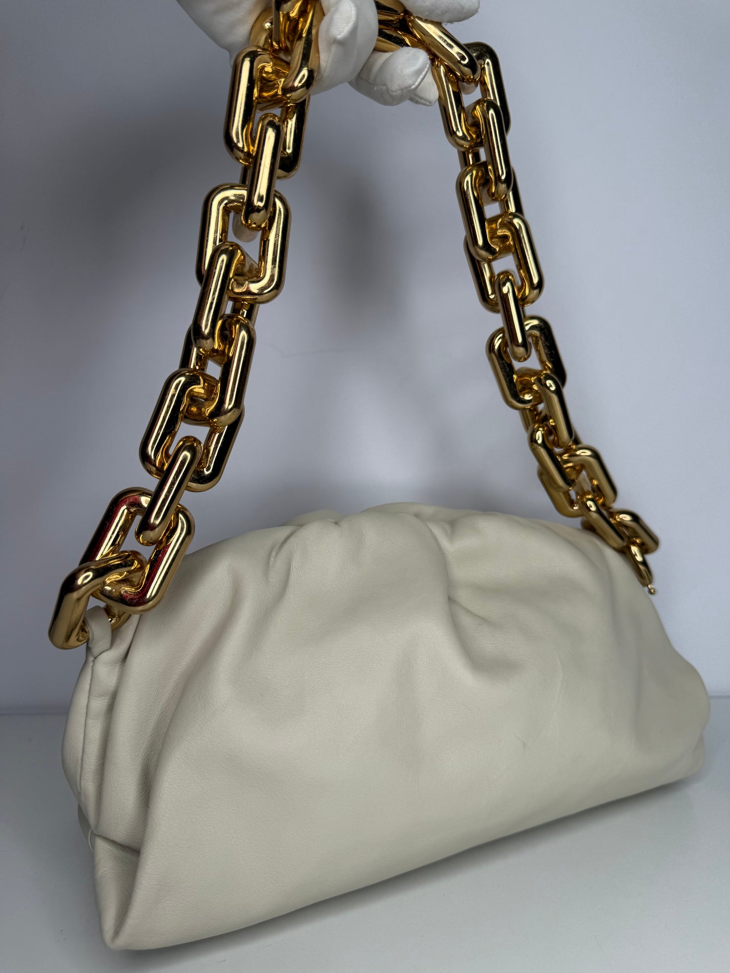 Bottega Veneta Ivory The Chain Pouch Leather Bag