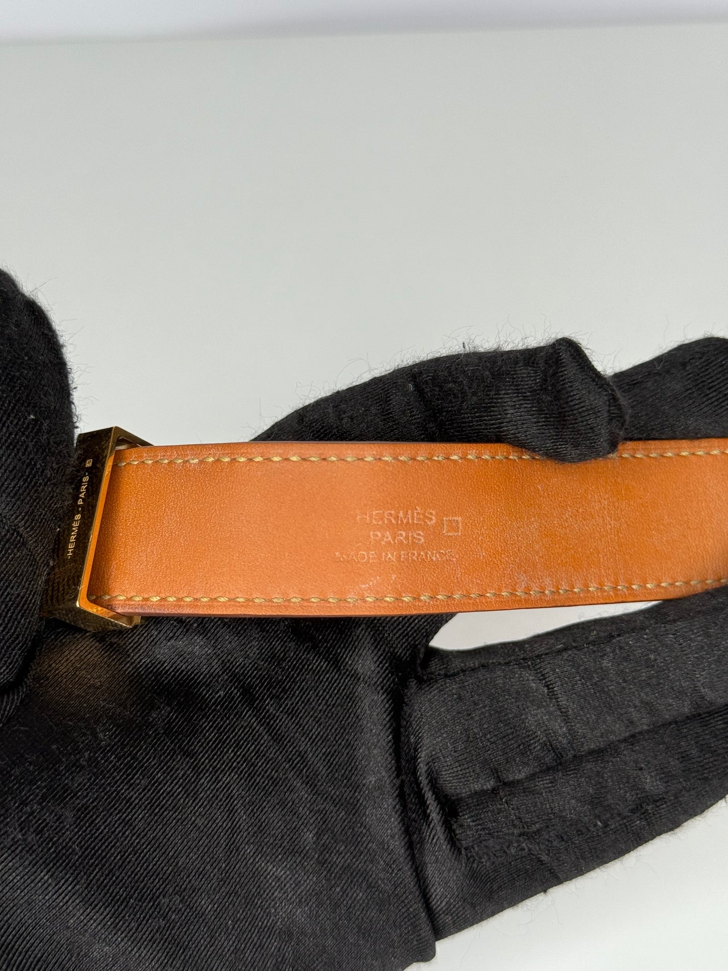 Hermès Collier de Chien Shiny Orange Alligator Bracelet