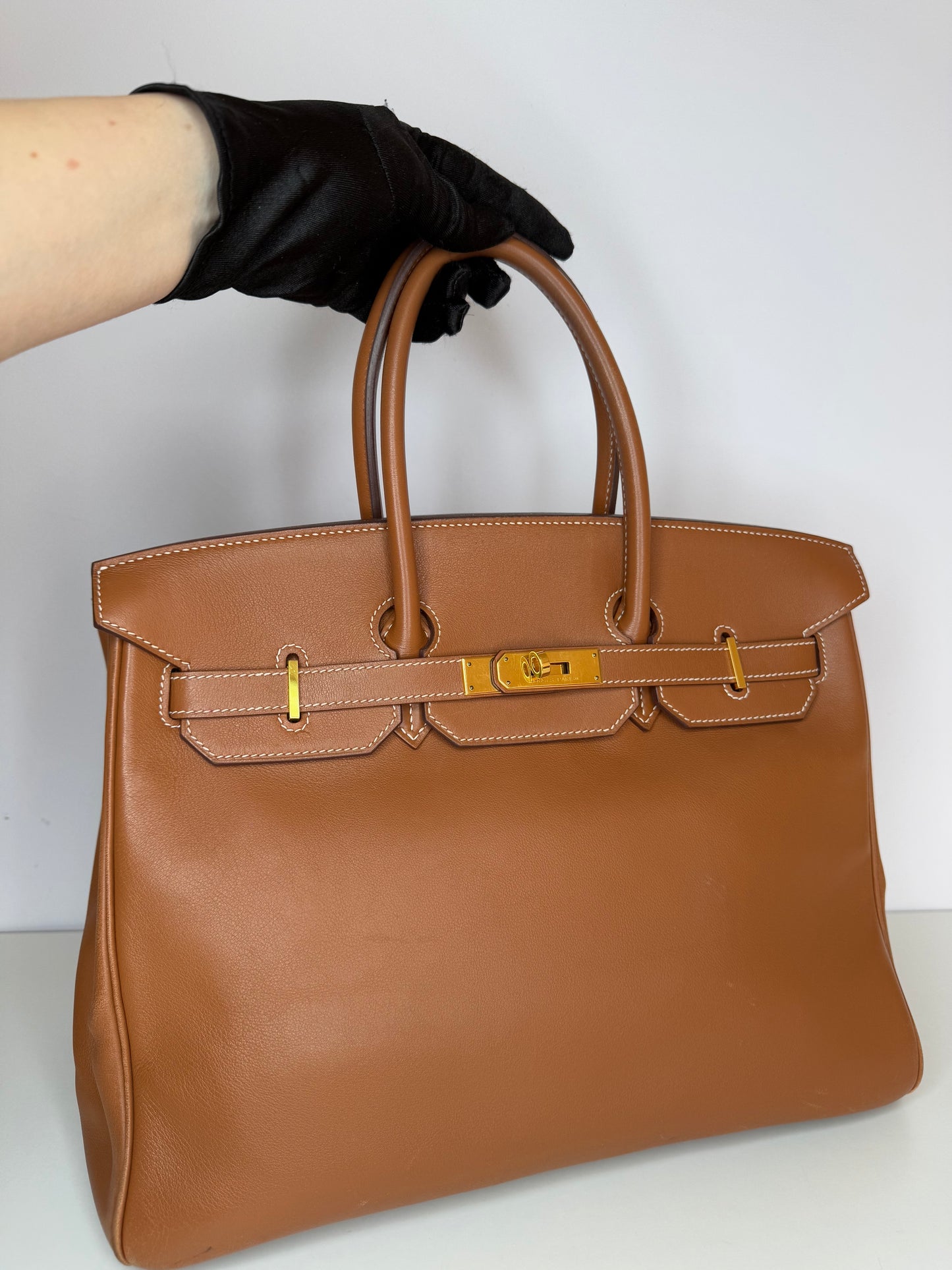 Hermès Birkin 35 cm Gold Swift Leather Gold Hardware