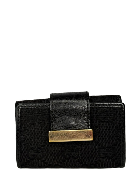 Gucci Black GG Canvas and Leather Key Holder