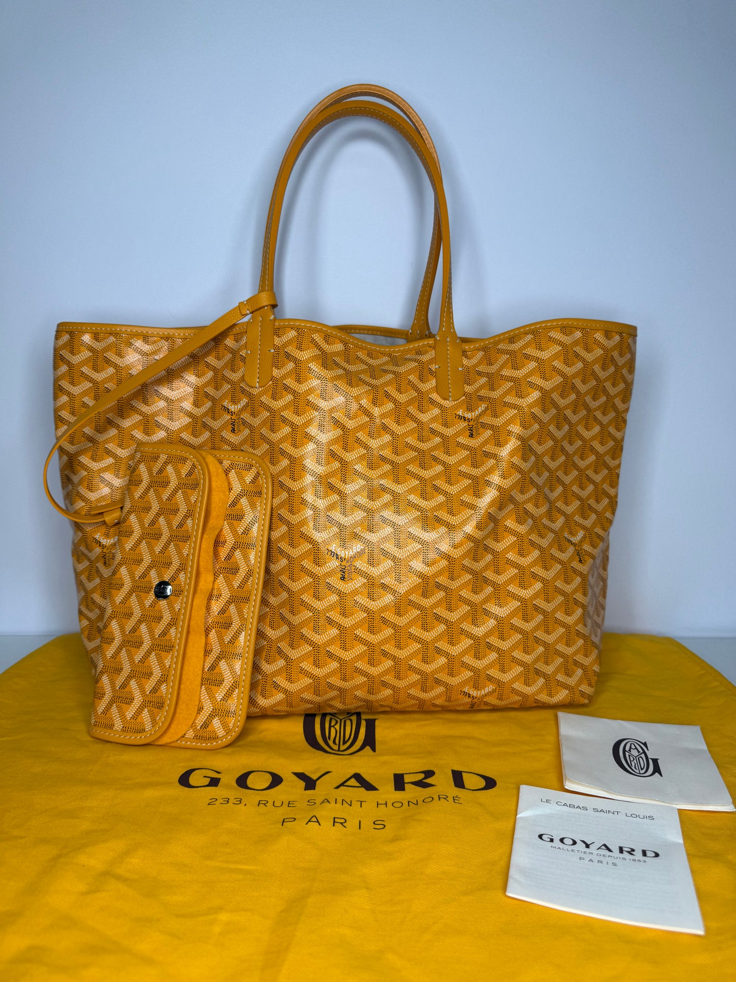 Goyard Saint Louis PM Goyardine Yellow Tote Bag