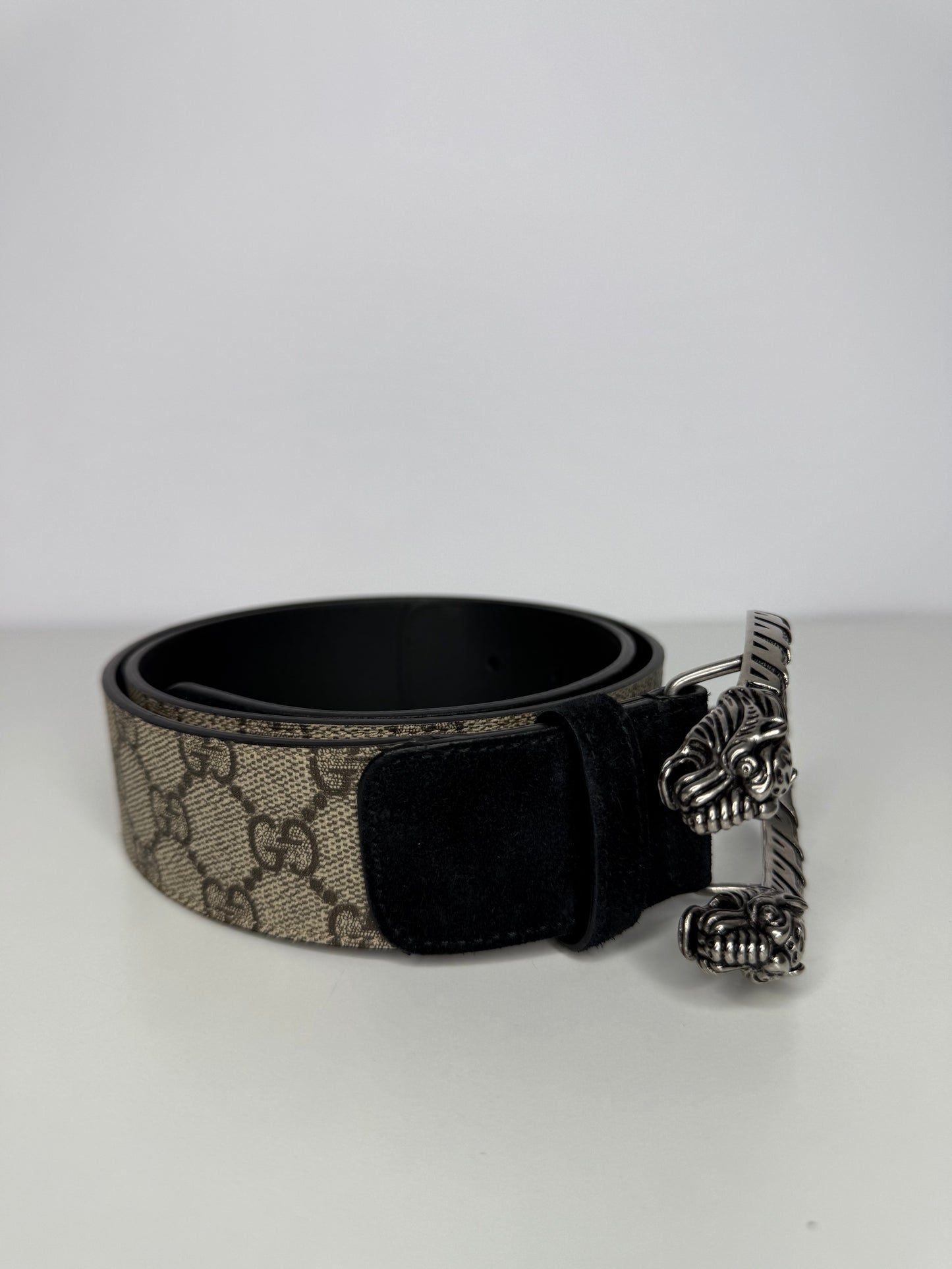 Gucci GG Supreme Monogram Suede Dionysus Belt