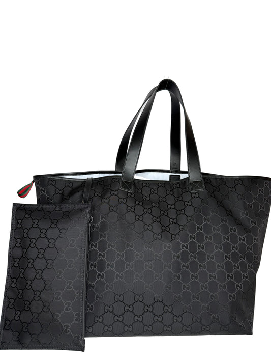 Gucci Black GG Canvas Nylon Tote Bag
