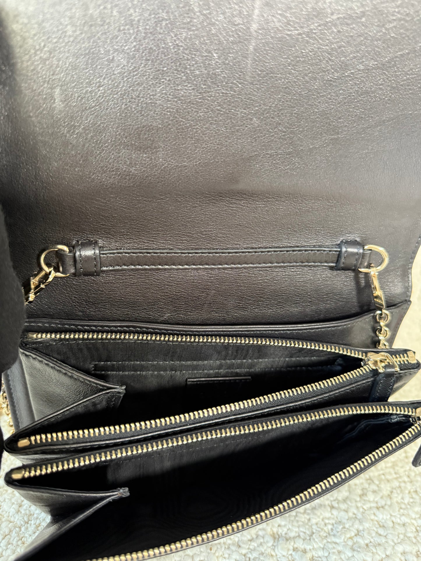 Gucci Zebra Broadway Piston Lock Chain Clutch Calf Hair