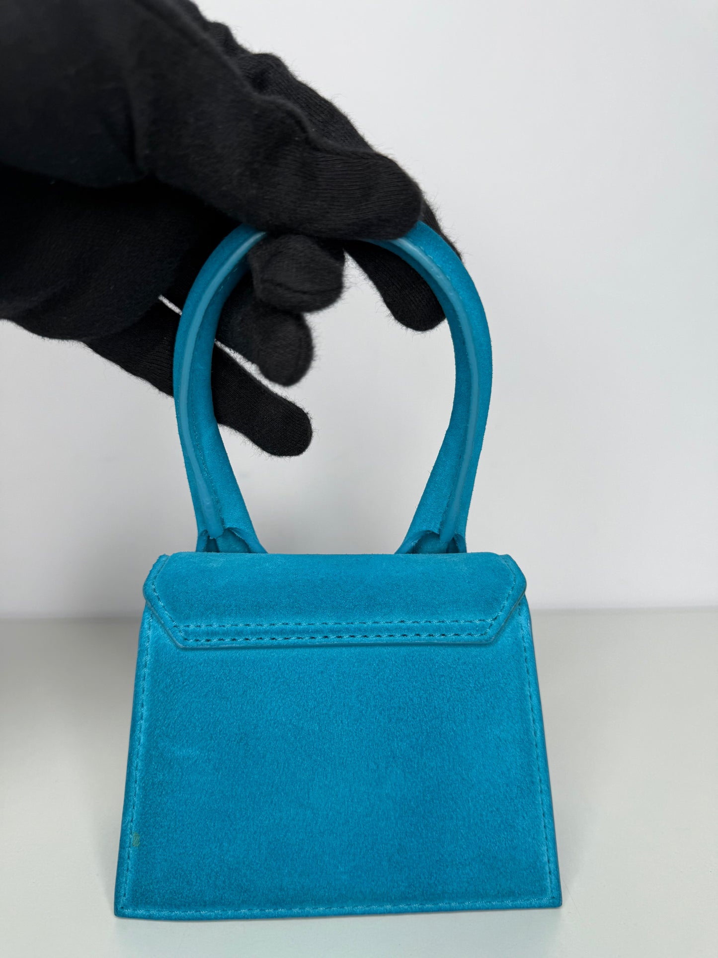Jacquemus Le Chiquito Mini Turquoise Suede Leather Bag