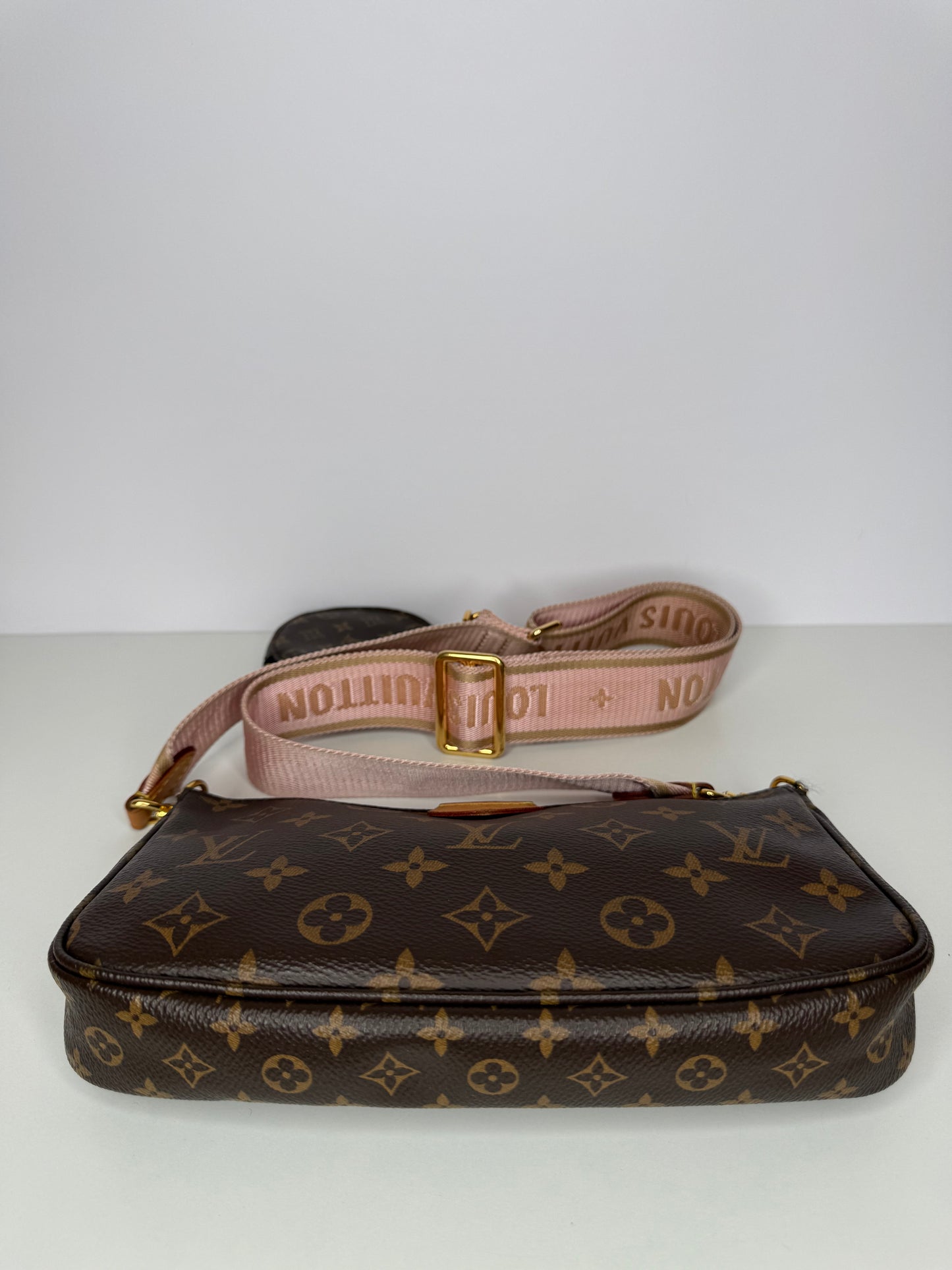 Louis Vuitton Multi Pochette Accessoires Rose Klair Strap Monogram Canvas