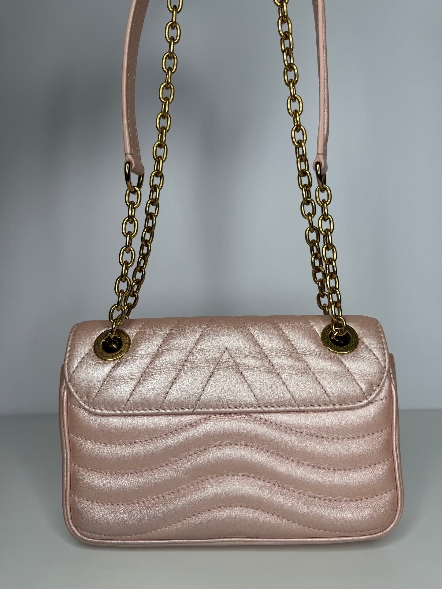 Louis Vuitton Metallic Pink Leather New Wave PM Chain Bag