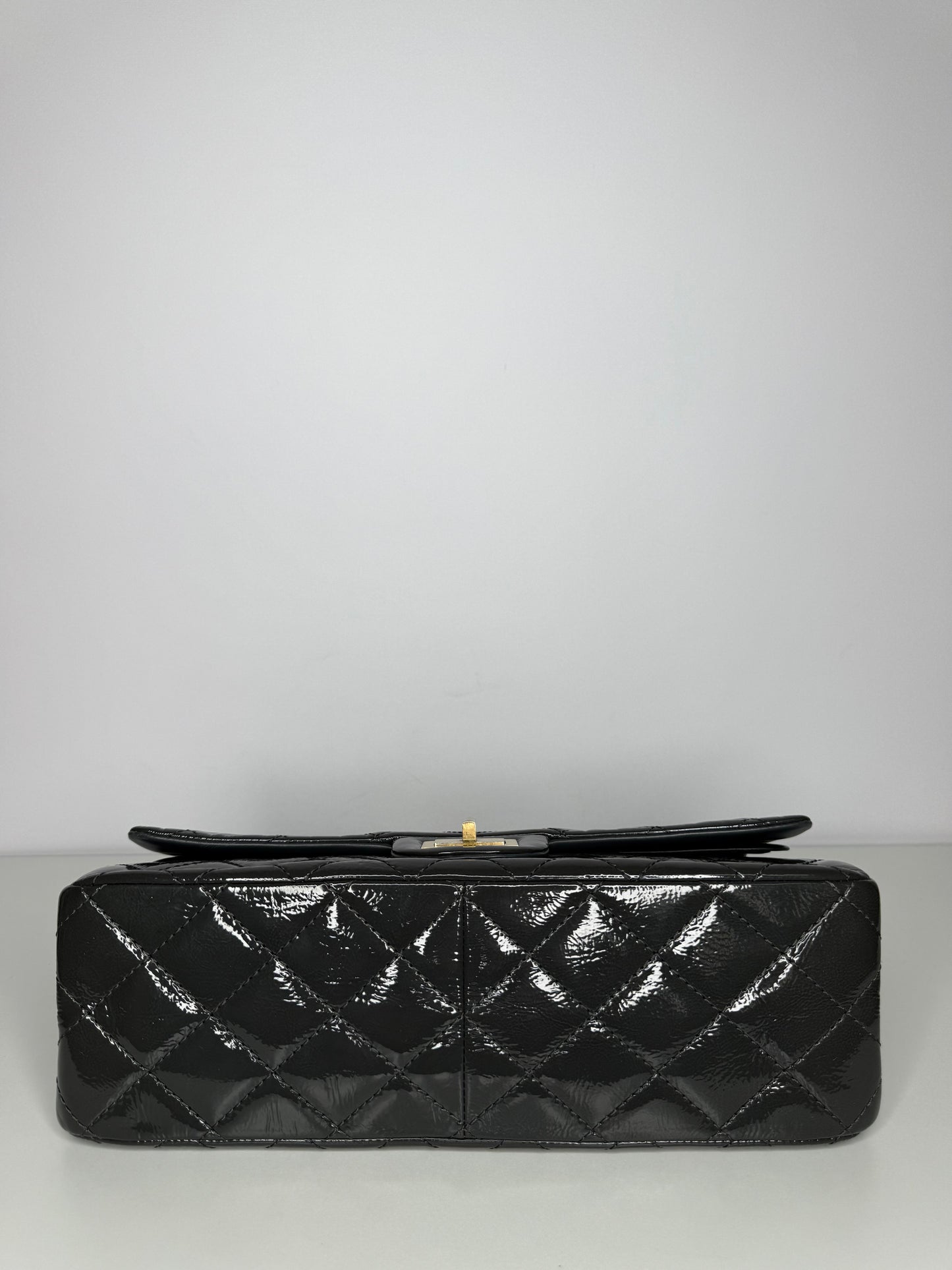 Chanel Grey 2.55 Reissue Quilted Patent  Leather 226 Flap Bag