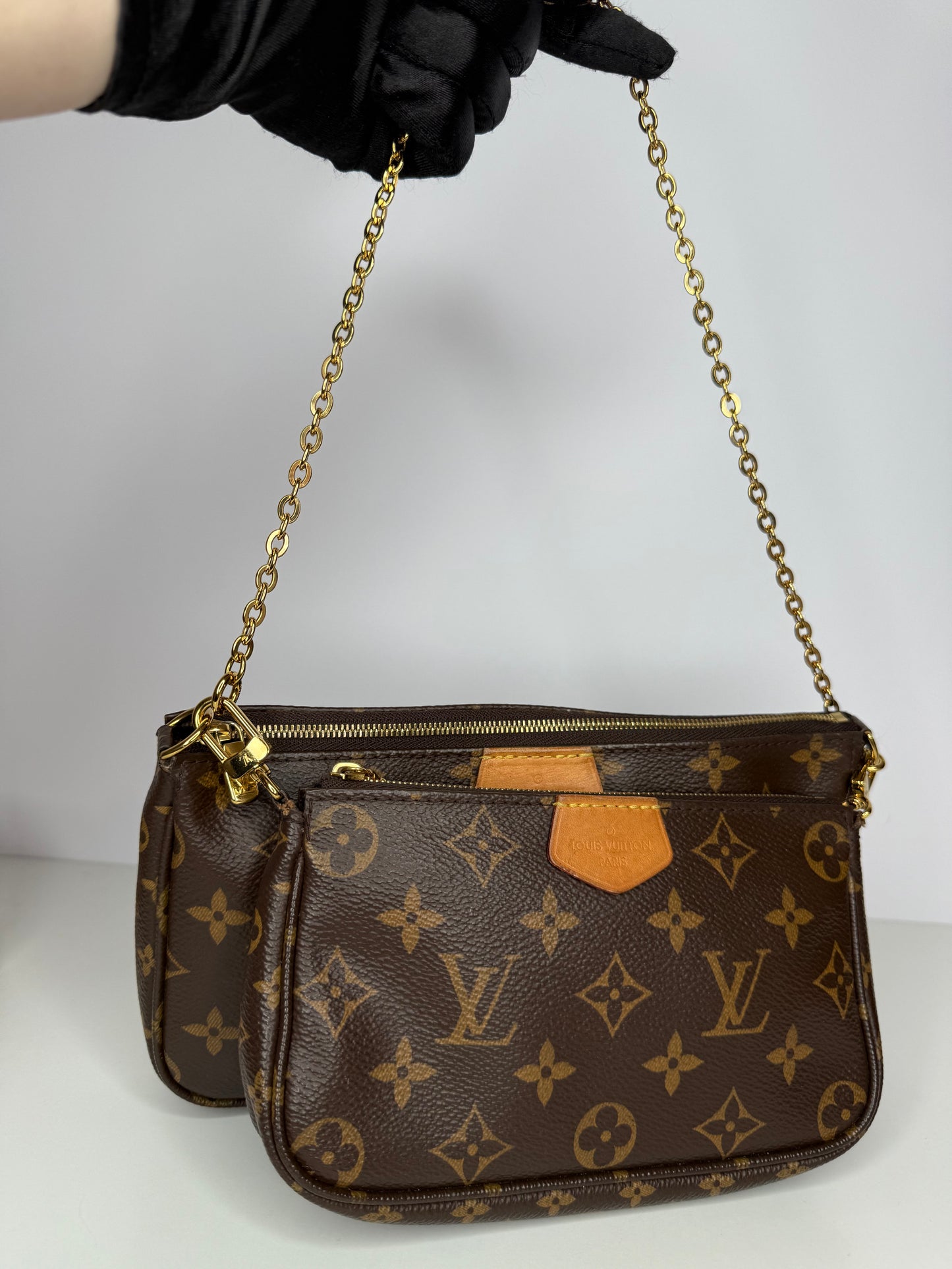 Louis Vuitton Multi Pochette Accessoires Rose Klair Strap Monogram Canvas