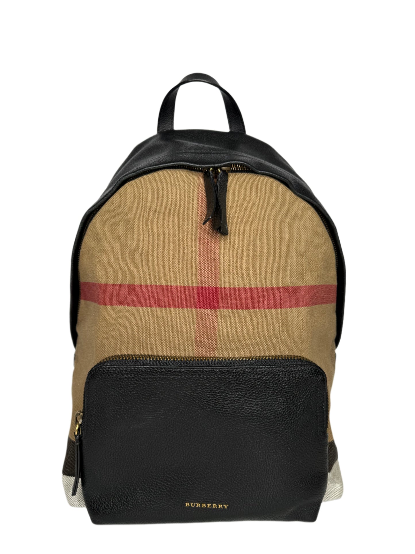 Burberry Abbeydale Backpack House Check Canvas and Leather