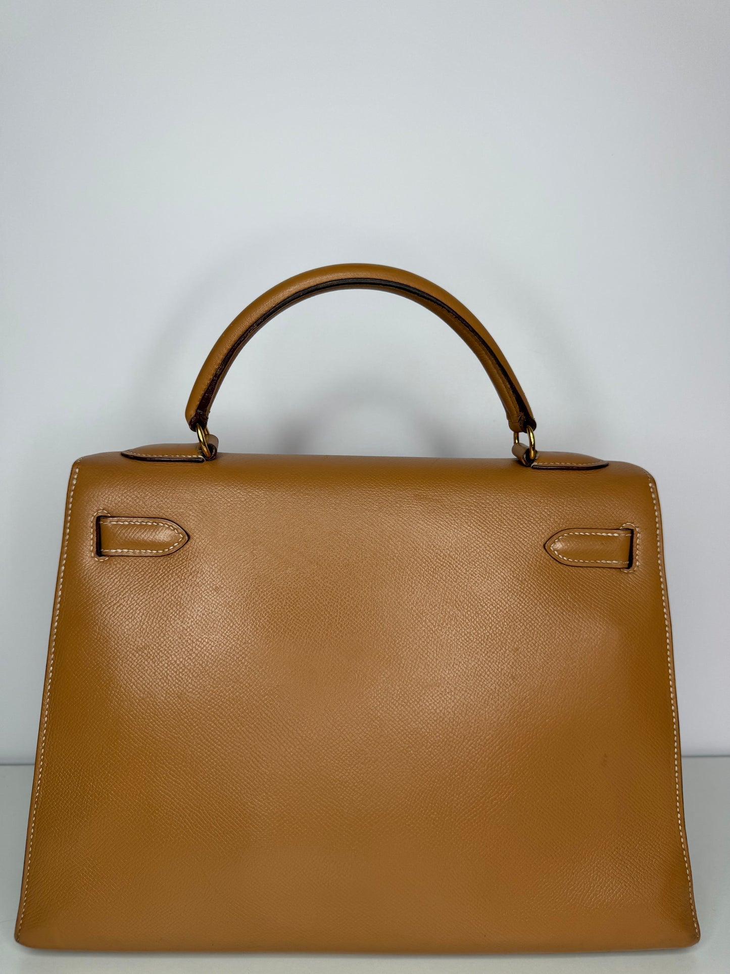 Hermès Vintage Kelly 32 Epsom Gold Leather GH
