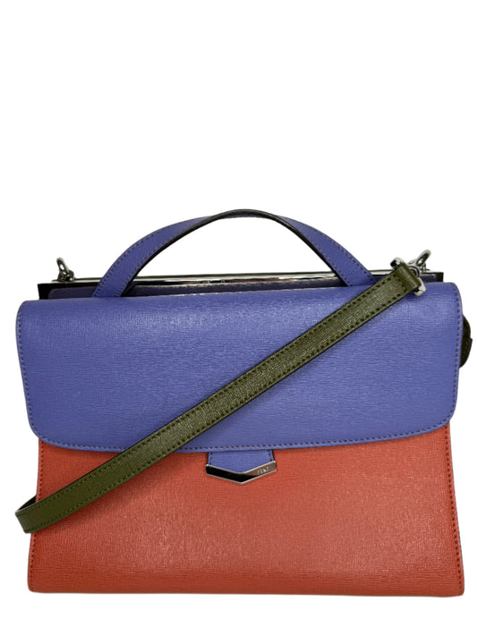 Fendi Tri Color Leather Small Demi Jour Top Handle Bag