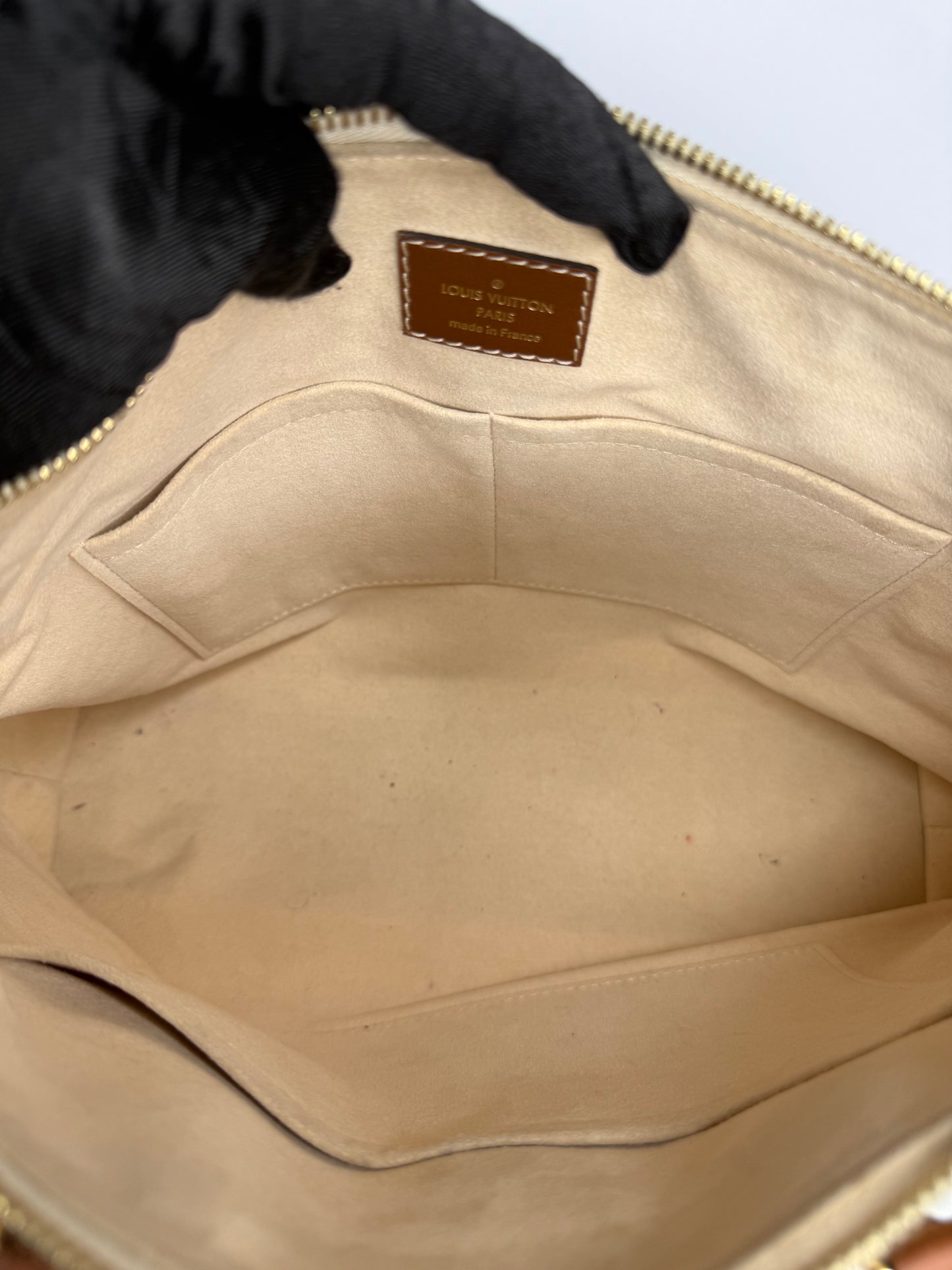 Louis Vuitton Creme Pallas Monogram Bag