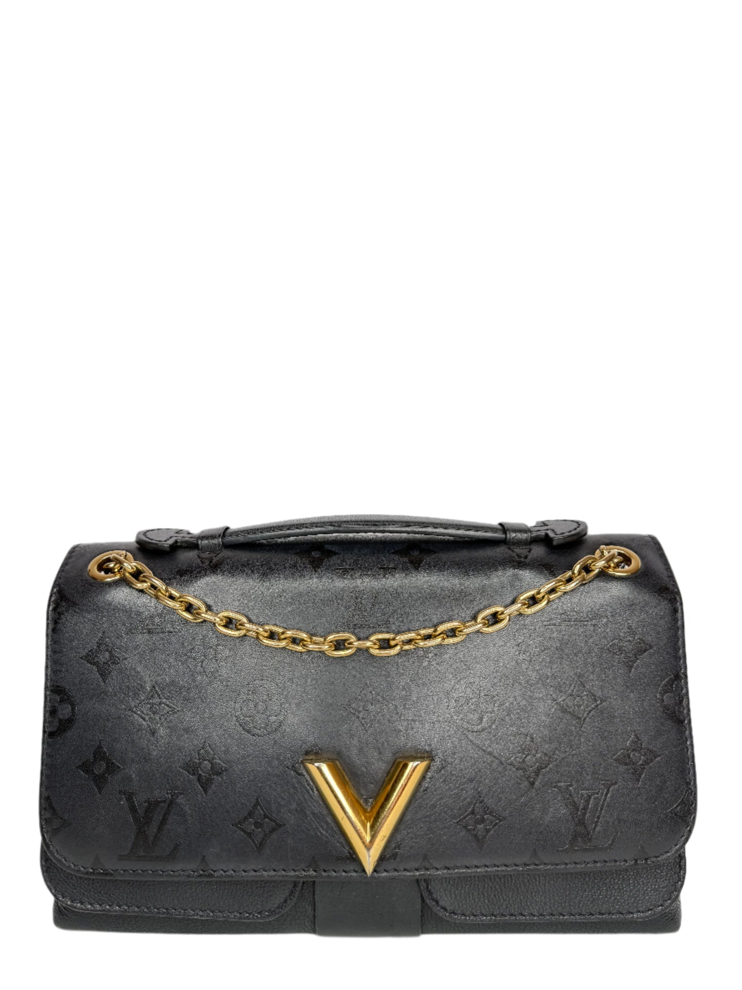 Louis Vuitton Black Monogram Leather Very Chain Bag