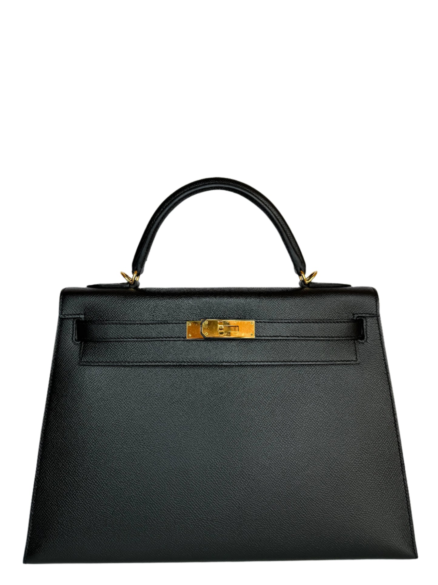 Hermès Kelly Sellier 32 Black Epsom Leather Gold Hardware