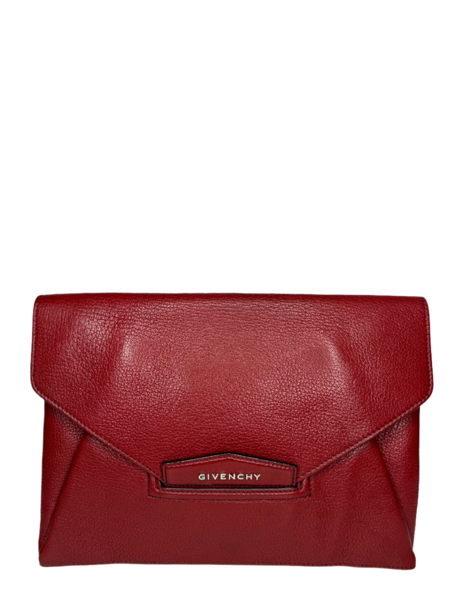 Givenchy Red Sugar Goatskin Leather Envelope Clutch Bag