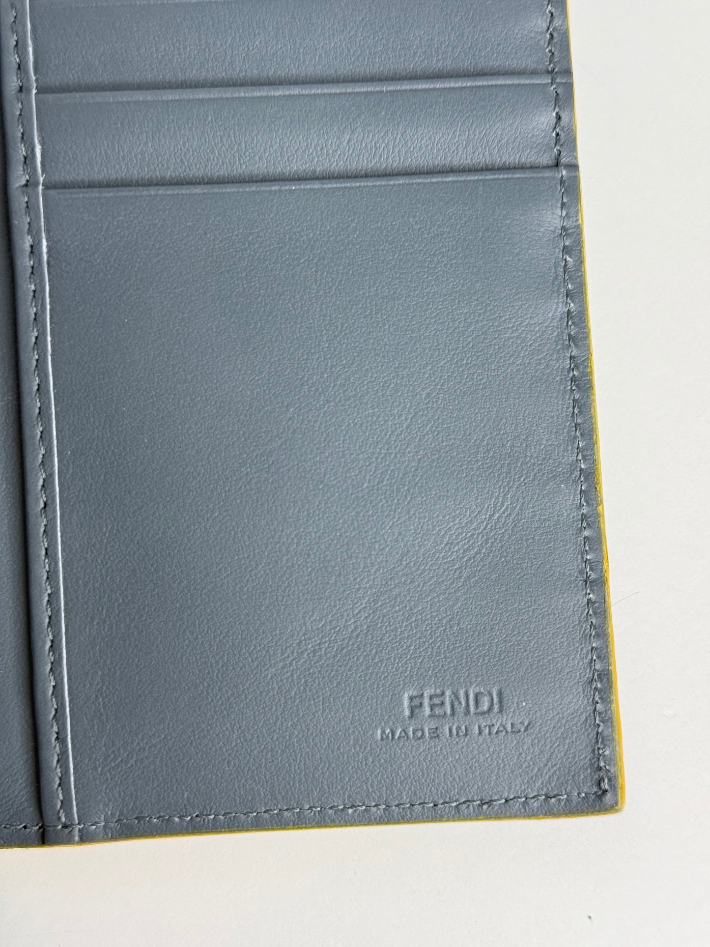 Fendi Grey Leather Continental Bifold Bill Wallet