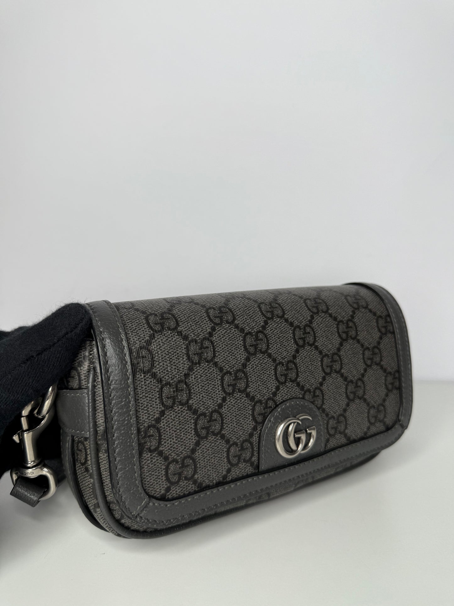 Gucci Ophidia GG Monogram Mini Bag Grey and Black