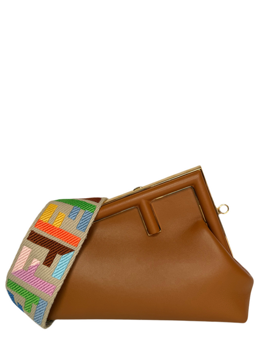 Fendi First Small Shiny Nappa Caramel Bag