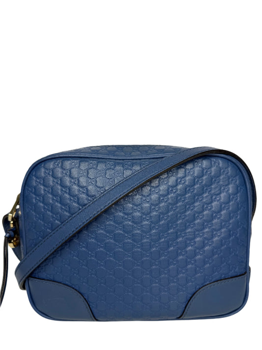 Gucci Blue Microguccissima Leather Bree Crossbody Bag
