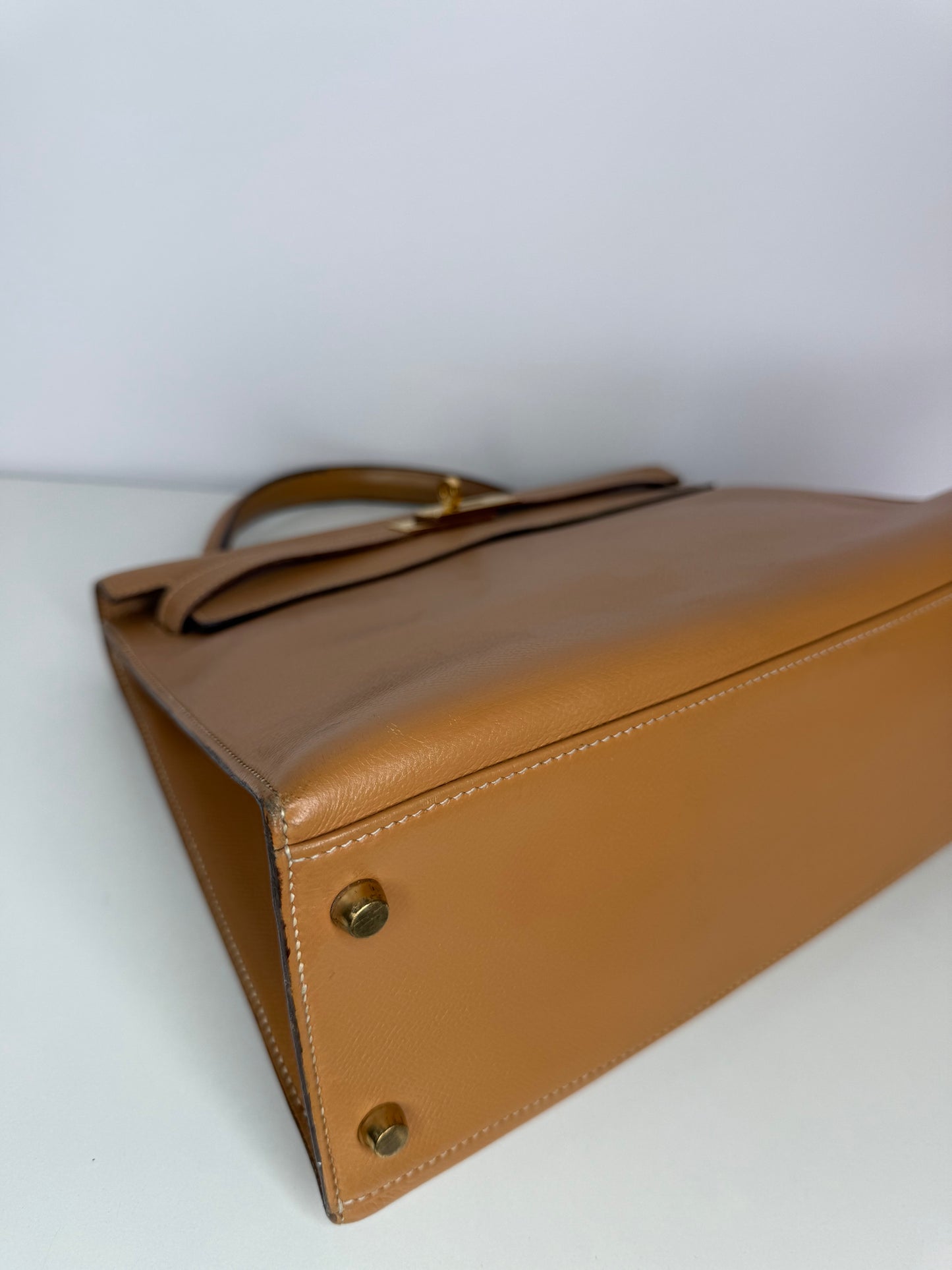 Hermès Vintage Kelly 32 Epsom Gold Leather GH